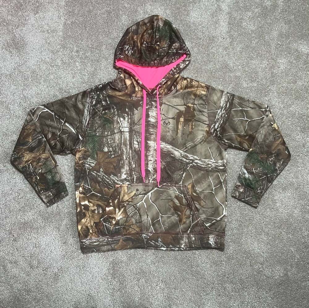 Realtree Xtra Camo Hoodie Size Medium Pink Accent Pullover